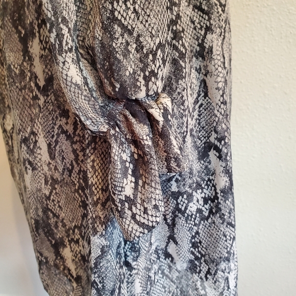 FAVLUX Snake Print Sheer Lined Dress Small - Picture 13 of 14